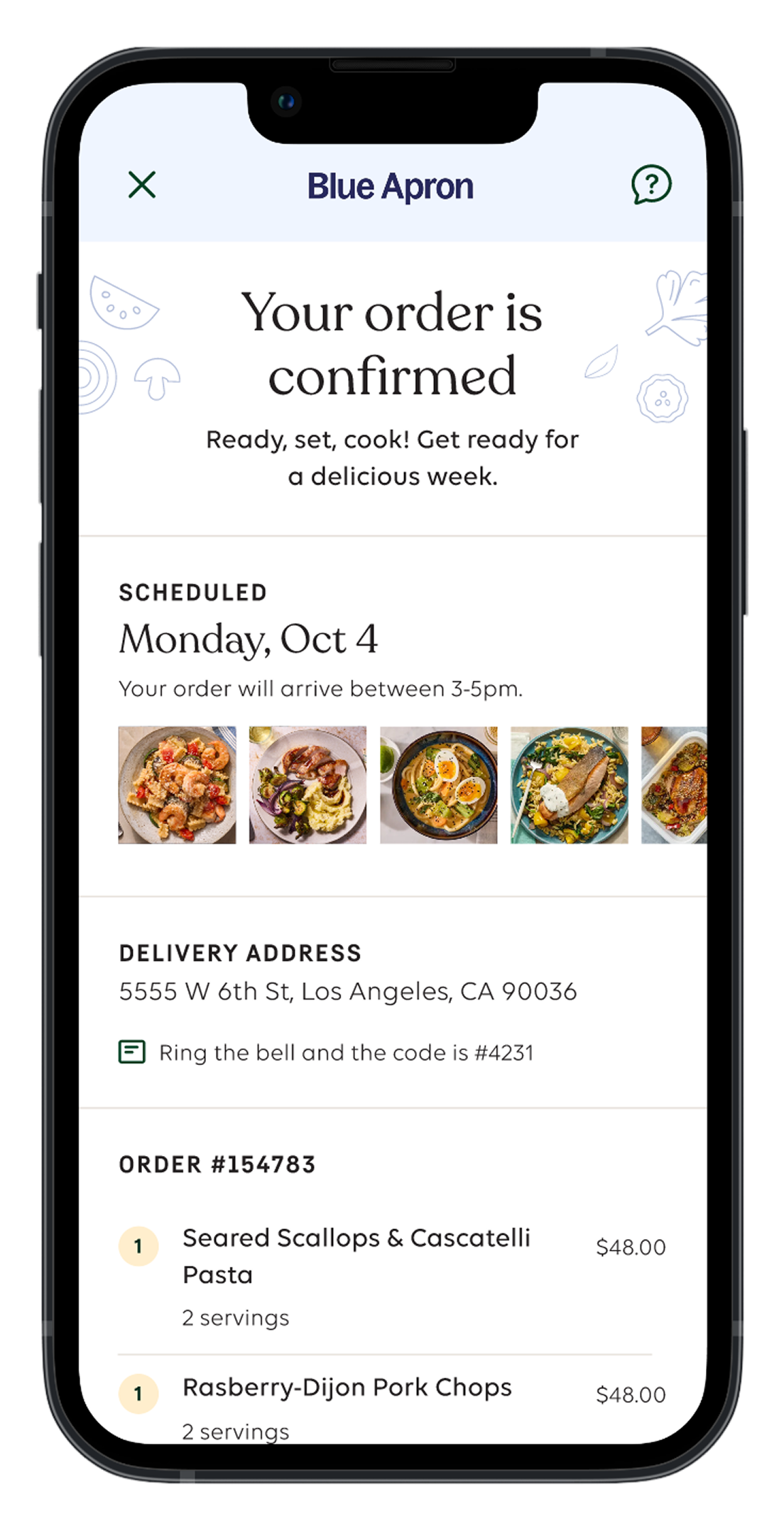Blue Apron a la carte screen 4