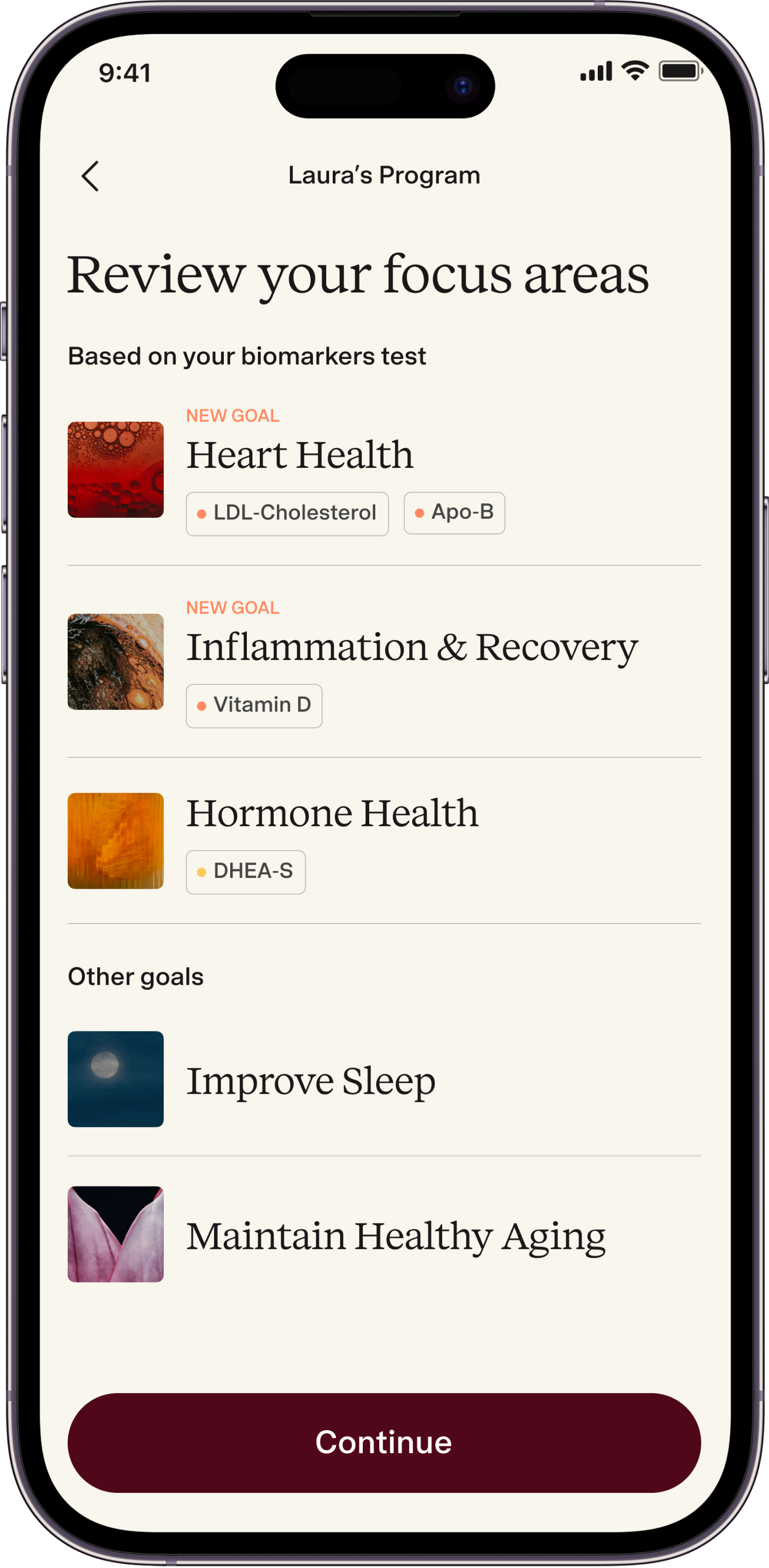 Noom — review your focus areas