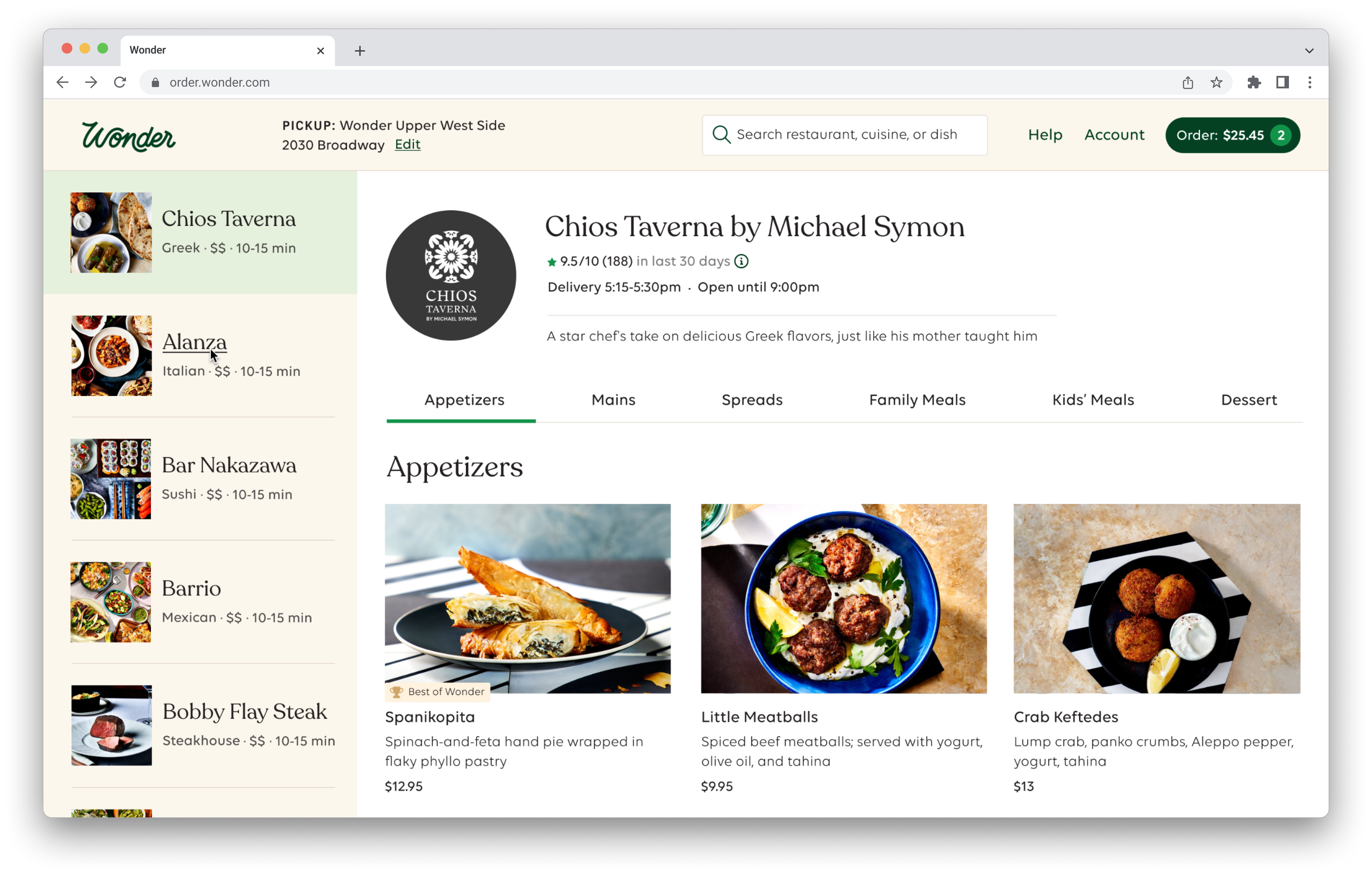 Wonder web ordering