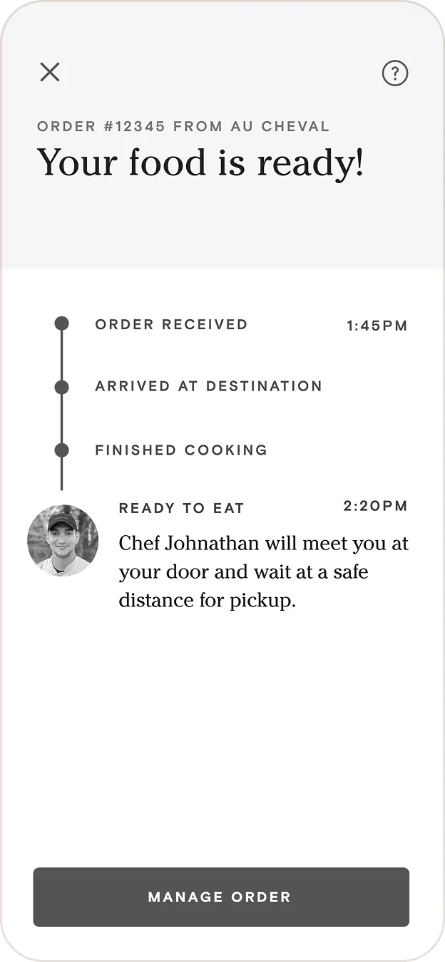 Original Delivered screen